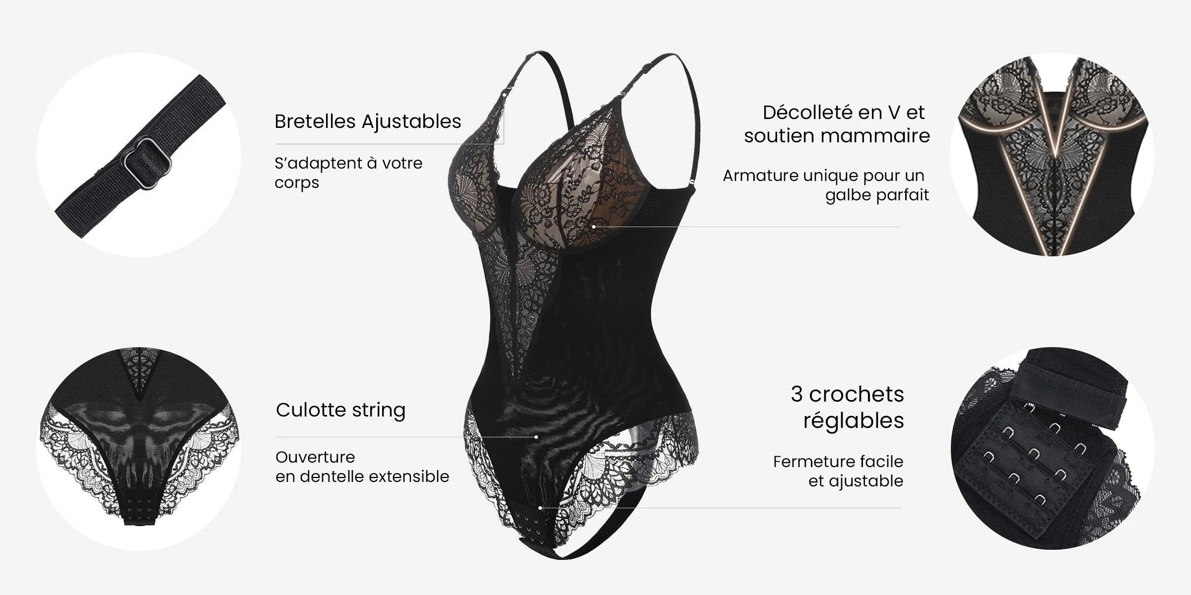 NUDEA Body gainant en dentelle